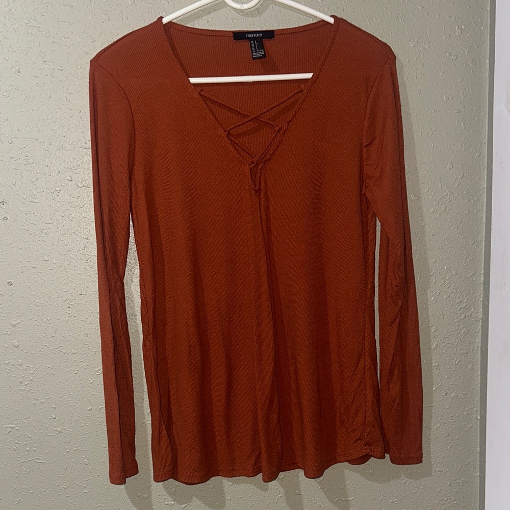 Forever 21 Terracotta Long Sleeve Top